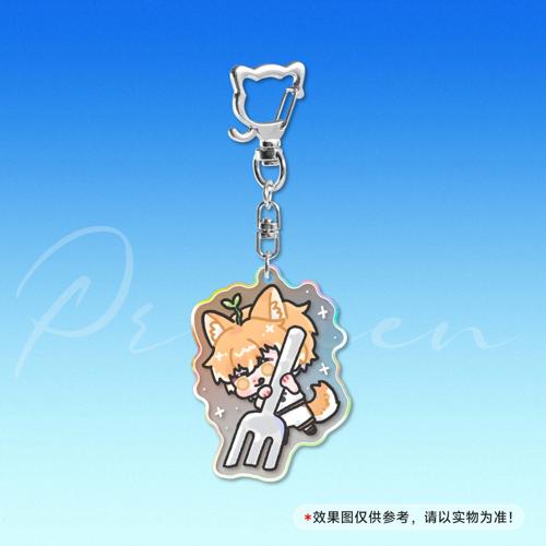 【透卡】5cm镭射钥匙扣猫咪扣 - 叉子